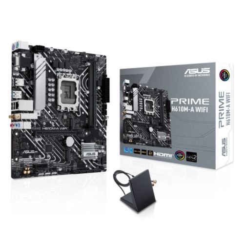 Asus PRIME H610M-A WIFI, Intel H610, 1700, Micro ATX, 2 DDR5, VGA, HDMI, DP, Wi-Fi, PCIe4, 2x M.2-4