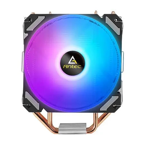 Antec A400i Neon Lighting Heatsink & Fan, Intel & AMD Sockets, PWM RGB Silent Fan, 4 Direct Touch Heatpipes, 150W TDP - X-Case