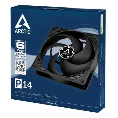 Arctic P14 Pressure Optimised 14cm Case Fan, Black, Fluid Dynamic - X-Case