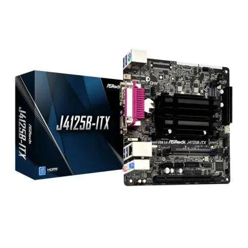 Asrock J4125B-ITX, Integrated Intel Quad-Core J4125, Mini ITX, DDR4 SODIMM, VGA, HDMI, Serial Port, Parallel Port - X-Case