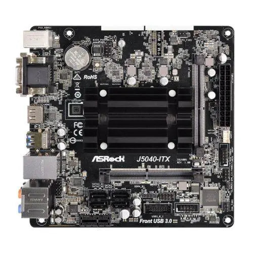 Asrock J5040-ITX, Integrated Intel Quad-Core J5040, Mini ITX, DDR4 SODIMM, VGA, DVI, HDMI - X-Case