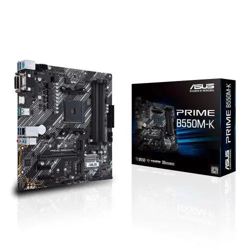 Asus PRIME B550M-K, AMD B550, AM4, Micro ATX, 4 DDR4, VGA, DVI, HDMI, PCIe4, M.2 - X-Case