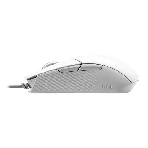 Asus ROG Strix Impact II Gaming Mouse, 400-6200 DPI, Omron Switches, DPI Button, RGB LED, Moonlight White - X-Case