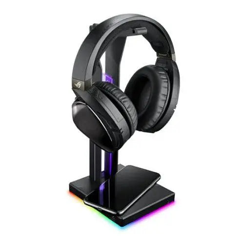 Asus ROG THRONE QI RGB External Soundcard & Headset Stand, Dual USB 3.1, Wireless Charging, Built-in ESS DAC and AMP, RGB Lighting - X-Case