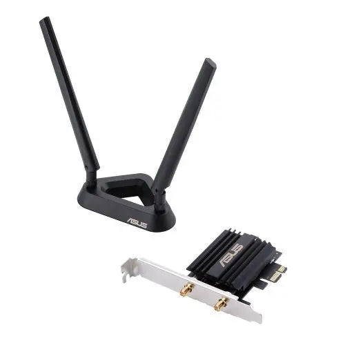 Asus (PCE-AX58BT) AX3000 (574+2402) Wireless Dual Band PCI Express Wi-Fi 6 Adapter, Bluetooth 5.0,  WPA3, OFDMA & MU-MIMO, External Base - X-Case