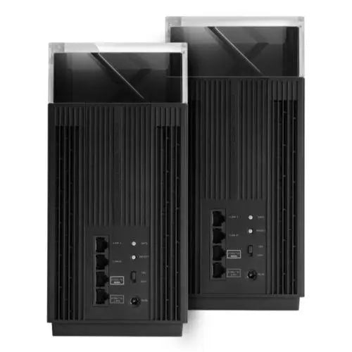 Asus (ZenWiFi Pro ET12) AXE11000 Wi-Fi 6E Tri-Band Mesh Routers, 2 Pack, AiMesh Tech, 2.5G WAN, 2.5G LAN, 2x GB LAN, Voice Control - X-Case