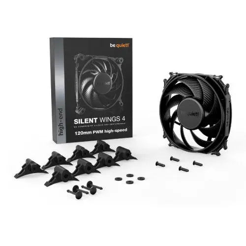 Be Quiet! (BL094) Silent Wings 4 12cm PWM High Speed Case Fan, Black, Up to 2500 RPM, Fluid Dynamic Bearing - X-Case