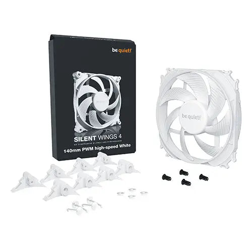 Be Quiet! (BL117) Silent Wings 4 14cm PWM High Speed Case Fan, White, Up to 1900 RPM, Fluid Dynamic Bearing