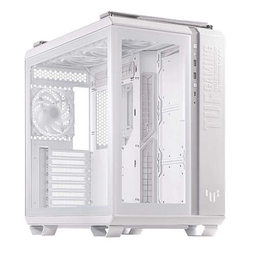 Asus TUF Gaming GT502 Plus Case w/ Front & Side Glass Windows, ATX, Dual Chamber, Modular Design, 4x ARGB Fans & Lighting Hub, USB-C, Carry Handles, White-2