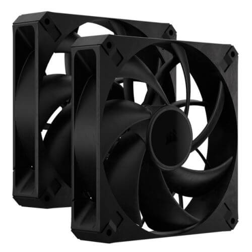 Corsair RS140 MAX 14cm PWM Thick Case Fans x2, 30mm Thick, Magnetic Dome Bearing, 1600 RPM, Liquid Crystal Polymer Construction-0