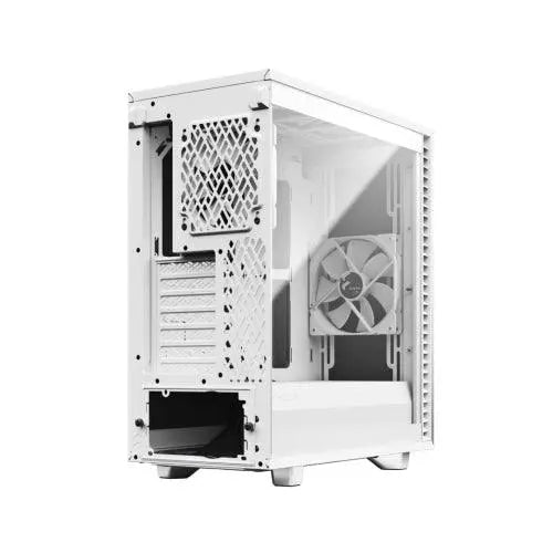Fractal Design Define 7 Compact (White TG) Gaming Case w/ Clear Glass Window, ATX, 2 Fans, Sound Dampening, Ventilated PSU Shroud, USB-C, White - X-Case