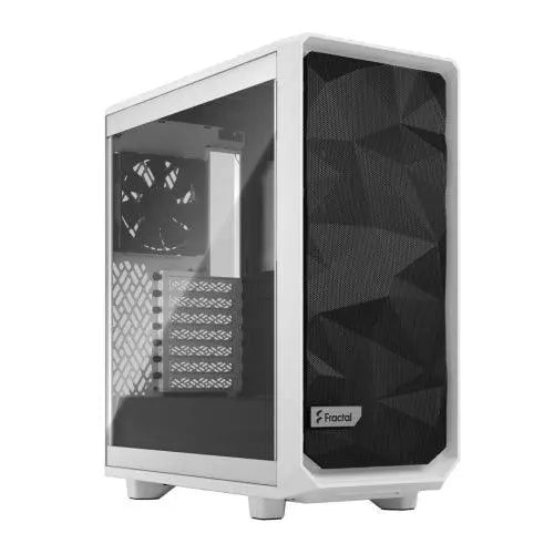 Fractal Design Meshify 2 Compact (White TG) Gaming Case w/ Clear Glass Window, ATX, Angular Mesh Front, 3 Fans, Detachable Front Filter, USB-C - X-Case