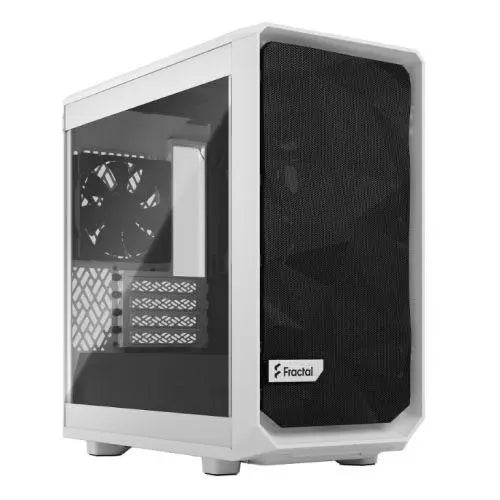 Fractal Design Meshify 2 Mini (White TG) Gaming Case w/ Clear Glass Window, Micro ATX, Angular Mesh, USB-C, 331mm GPU & 280mm Radiator Support - X-Case