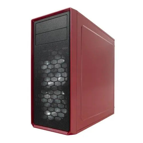 Fractal Design Focus G (Mystic Red) Gaming Case w/ Clear Window, ATX, 2 White LED Fans, Kensington Bracket, Filtered Front, Top & Base Air Intakes - X-Case