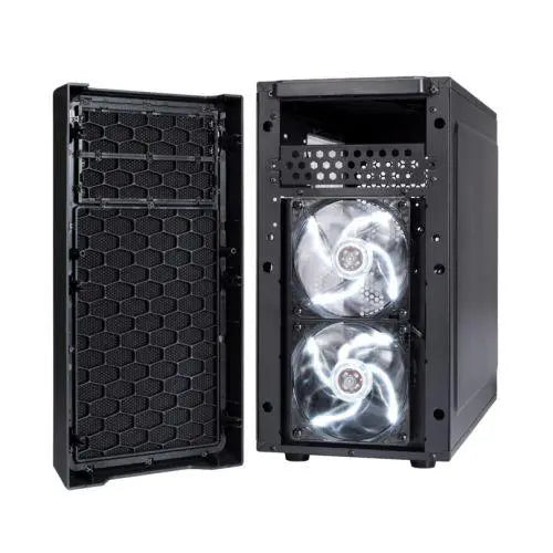 Fractal Design Focus G Mini (Black) Gaming Case w/ Clear Window, Micro ATX, 2 White LED Fans, Kensington Bracket, Filtered Front, Top & Base Air Intakes - X-Case