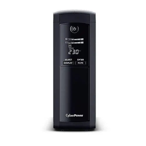 CyberPower Value Pro 1200VA Line Interactive Tower UPS, 720W, LCD Display, 8x IEC, AVR Energy Saving, 1Gbps Ethernet - X-Case