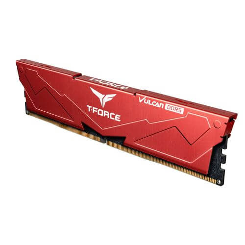 Team T-Force Vulcan 32GB Kit (2 x 16GB), DDR5, 6000MHz (PC5-48000), CL38, ECC, XMP 3.0, PMIC, DIMM Memory, Red-1