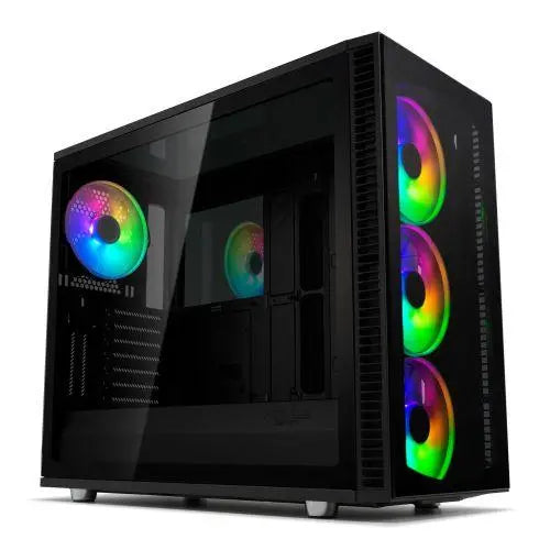 Fractal Design Define S2 Vision RGB Gaming Case w/ Dark Tint Glass Windows, E-ATX, ARGB Strip, 4 ARGB Fans, RGB Controller, Fan Hub, USB-C - X-Case