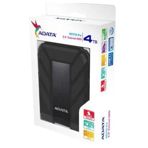ADATA 4TB HD710 Pro Rugged External Hard Drive, 2.5", USB 3.1, IP68 Water/Dust Proof, Shock Proof, Black - X-Case