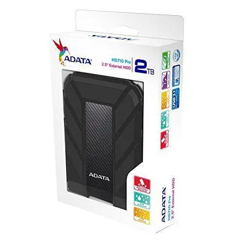 ADATA 2TB HD710 Pro Rugged External Hard Drive, 2.5", USB 3.1, IP68 Water/Dust Proof, Shock Proof, Black - X-Case