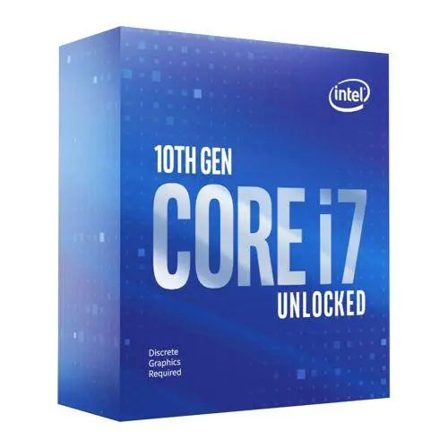 Intel Core I7-10700KF CPU, 1200, 3.8 GHz (5.1 Turbo), 8-Core, 125W, 14nm, 16MB Cache, Overclockable, No Graphics, Comet Lake, NO HEATSINK/FAN - X-Case