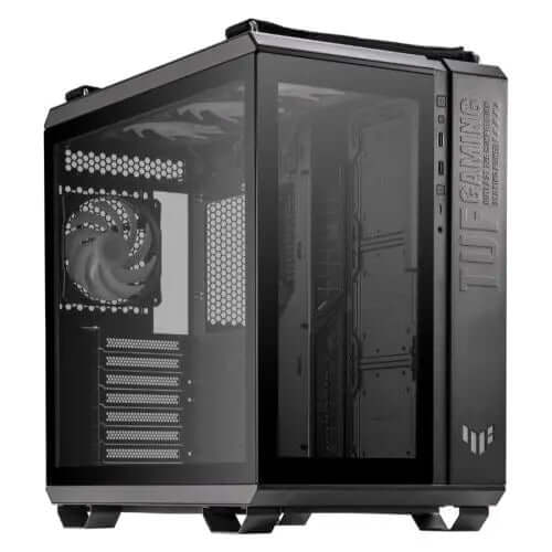 Asus TUF Gaming GT502 Plus Case w/ Front & Side Glass Windows, ATX, Dual Chamber, Modular Design, 4x ARGB Fans & Lighting Hub, USB-C, Carry Handles, Black