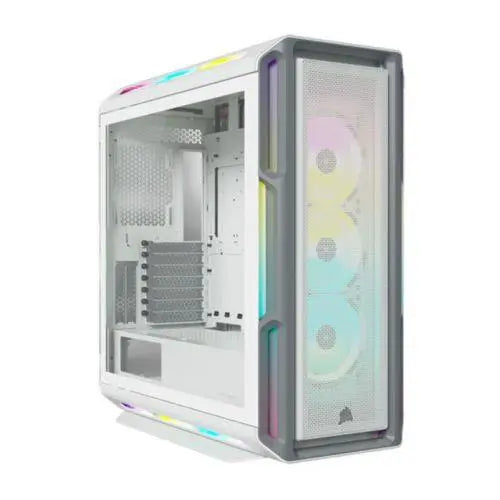 Corsair iCUE 5000T RGB Gaming Case w/ Glass Window, E-ATX, Multiple RGB Strips, 3 RGB Fans, iCUE Commander CORE XT included, USB-C, White - X-Case