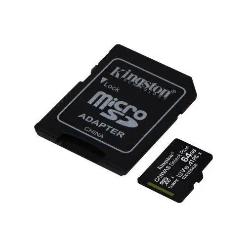 Kingston 64GB Canvas Select Plus Micro SD Card with SD Adapter, UHS-I Class 10 with A1 App Performance - X-Case