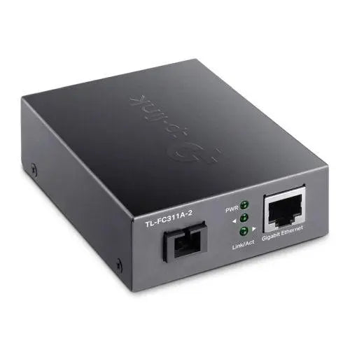 LINK (TL-FC311A-2) Gigabit WDM Media Converter, Fiber up to 2km, Auto-Negotiation RJ45 Port, GB SC Fiber Port, 1550 nm TX, 1310 nm RX - X-Case