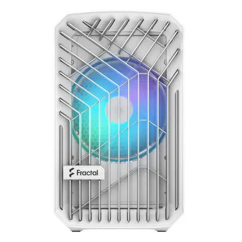 Fractal Design Torrent Nano (Light TG RGB White) Case w/ Light Tint Glass Window, Mini ITX, 1 RGB Fan, ATX PSU & 335mm GPU Support, 280mm Watercooling, RGB Strip, Front Grille, USB-C - X-Case