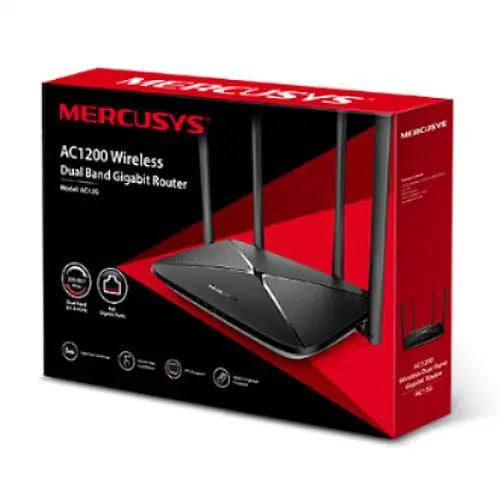 Mercusys (AC12G) AC1200 (867+300) Wireless Dual Band GB Cable Router, 3-Port - X-Case
