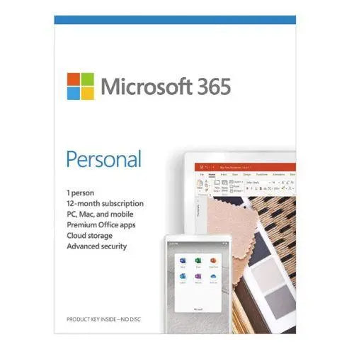 Microsoft Office 365 Personal, 1 User, Up to 5 Devices, 1 Year Subscription, 32 & 64 bit, Medialess - X-Case
