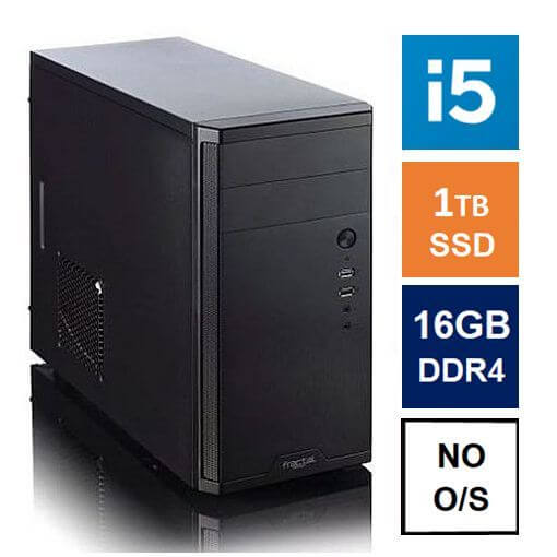 Spire MATX Tower PC, Fractal Core 1100 Case, i5-12400, 16GB 3200MHz, 1TB SSD, Bequiet 550W, No Optical, KB & Mouse, No Operating System-0