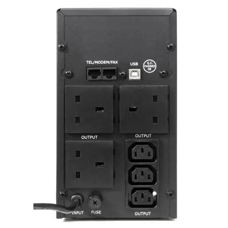 Powercool 1000VA Smart UPS, 600W, LED Display, 3 x UK Plug, 2 x RJ45, 3 x IEC, USB - X-Case