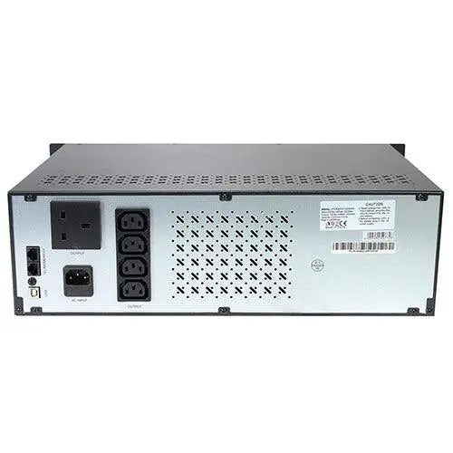 Powercool Off-Line 1200VA 3U Rackmountable UPS, 720W, AVR Energy Saving, DC Cold Start, Alarm, 1x UK Socket, 4 x IEC, 2x RJ45, 1x USB, LCD Monitoring - X-Case