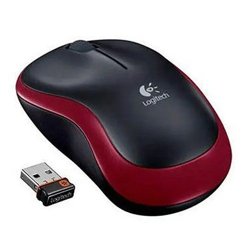 Logitech M185 Wireless Notebook Mouse, USB Nano Receiver, Black/Red - X-Case