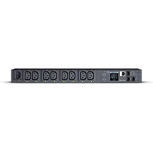 CyberPower PDU41004 Power Distribution Unit, 1U Vertical/Horizontal Rackmount, 1x IEC C14 Input, 8 Outlets, Real-Time Local/Remote Monitoring & Switching, LCD Display - X-Case