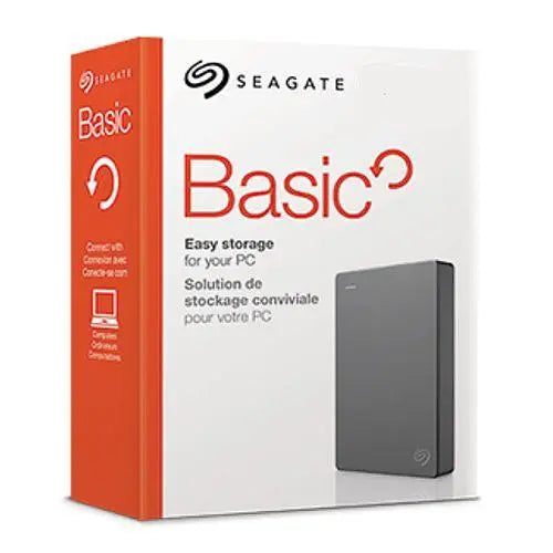 Seagate Basic 1TB Portable External Hard Drive, 2.5", USB 3.0, Grey - X-Case