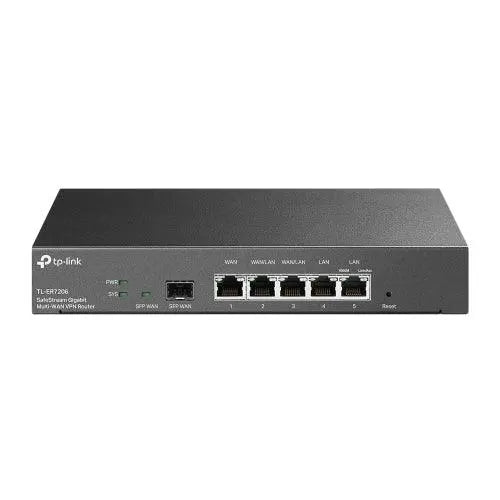 TP-LINK (ER7206) SafeStream Gigabit Multi-WAN VPN Router, Omada SDN, 5x GB LAN, Up to 4x WAN, SFP Port, Abundant Security Features - X-Case