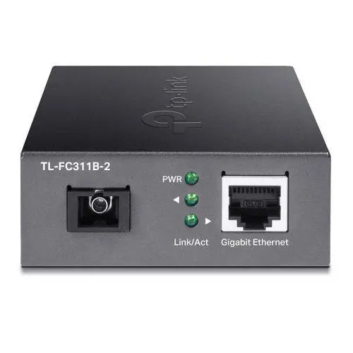 TP-LINK (TL-FC311B-2) Gigabit WDM Media Converter, Fiber up to 2km, Auto-Negotiation RJ45 Port, GB SC Fiber Port, 1310 nm TX, 1550 nm RX - X-Case