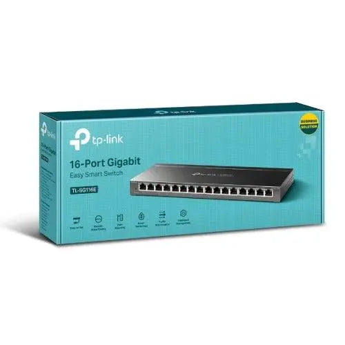 TP-LINK (TL-SG116E) 16-Port Gigabit Unmanaged Pro Switch, Steel case - X-Case