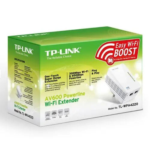 TP-LINK (TL-WPA4220 V4) 300Mbps AV600 Wireless N Powerline Adapter, Single Add-on Adapter - X-Case