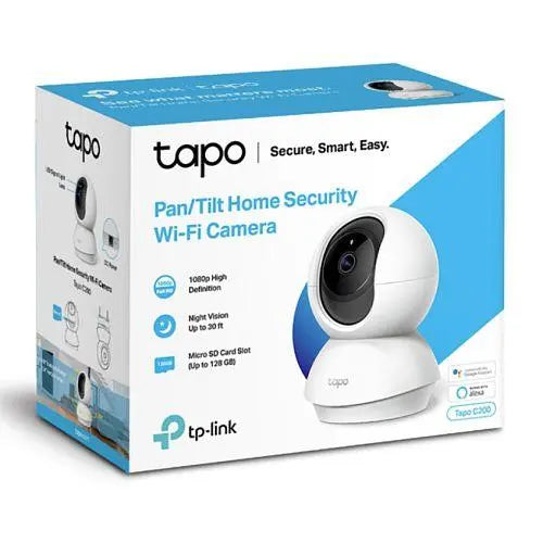 TP-LINK (TAPO C200) Pan/Tilt Home Security Wi-Fi Camera, 1080p, Night Vision, Motion Detection, Alarms, 2-way Audio, Voice Control, SD Card Slot - X-Case