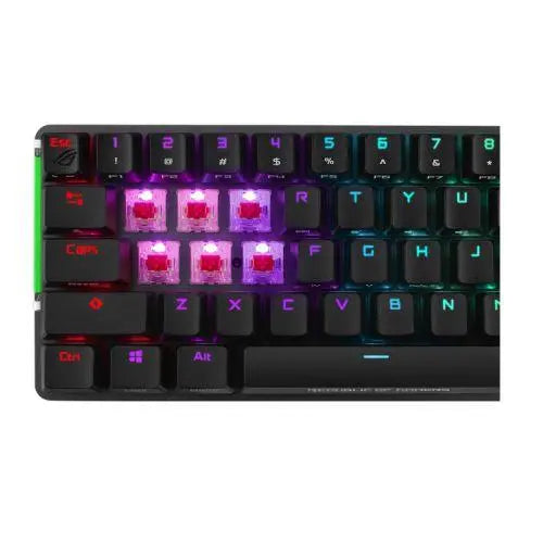 Asus ROG FALCHION NX RED Compact 65% Mechanical RGB Gaming Keyboard, Wireless/USB, ROG NX Red Switches, Per-key RGB Lighting, Touch Panel, 450-hour Battery Life - X-Case