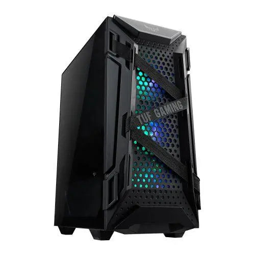 Asus TUF Gaming GT301 Compact Gaming Case w/ Window, ATX, No PSU, Tempered Glass, 3 x 12cm RGB Fans, RGB Controller, Headphone Hook - X-Case