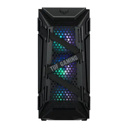 Asus TUF Gaming GT301 Compact Gaming Case w/ Window, ATX, No PSU, Tempered Glass, 3 x 12cm RGB Fans, RGB Controller, Headphone Hook - X-Case