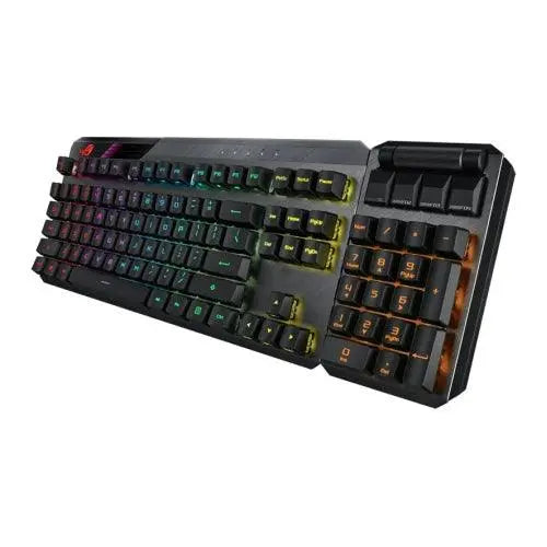 Asus ROG CLAYMORE II RGB Mechanical Gaming Keyboard, Wired
/Wireless, RX Red Mechanical Switches, Fully Programmable Keys, Aura Sync, Detachable Numpad & Wrist Rest - X-Case