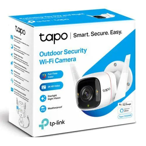 TP-LINK (TAPO C320WS) Outdoor Security Wi-Fi Camera, Wired/Wireless, Ultra HD, Night Vision, Motion Detection, Alarms, 2-way Audio, Voice Control, SD Card Slot - X-Case