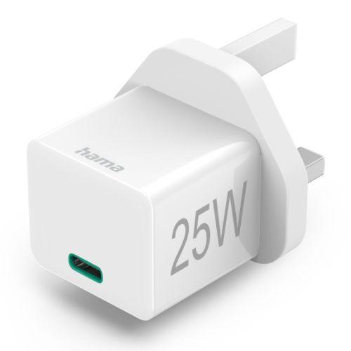 Hama 3-pin Plug USB-C Charger, Power Delivery (PD) / Qualcomm Quick Charge 2.0/3.0, 25W - X-Case.co.uk Ltd