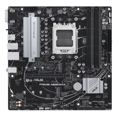 Asus PRIME A620M-A-CSM - Corporate Stable Model, AMD A620, AM5, Micro ATX, 4 DDR5, VGA, HDMI, DP, GB LAN, PCIe4, 2x M.2-0